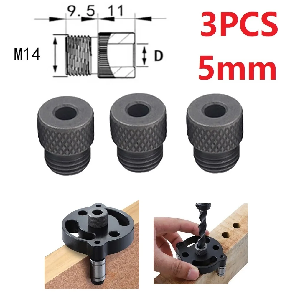 3PCS 5mm Drill Chuck Adapter Drill Sleeve Bushing HCS M14 Dowelling Jig Wood Drilling Guide Locator For Woodworking Tool
3PCS 5mm Drill Chuck Adapter Drill Sleeve Bushing HCS M14 Dowelling Jig Wood Drilling Guide Locator For Woodworking Tool