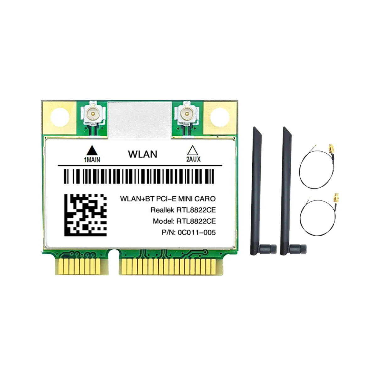 

RTL8822CE Wi-Fi карта + 2 антенны 1200 Мбит/с 2,4G + 5 ГГц 802.11AC сеть Mini PCIe BT 5,0 поддержка ноутбука/ПК