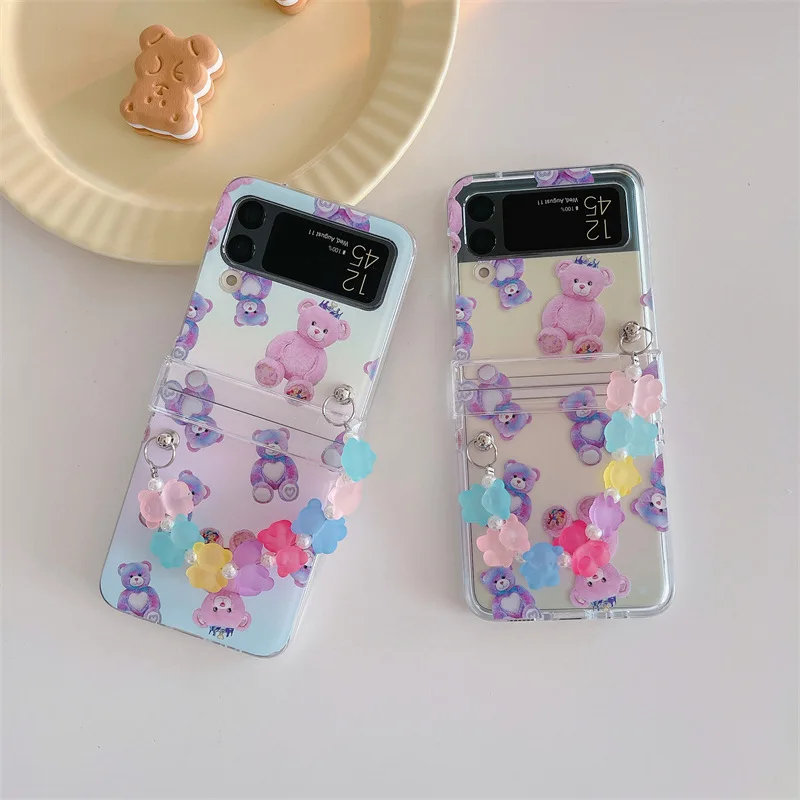Lovely Pink Purple Teddy Bear Phone Case for Samsung Galaxy ZFlip 4 3 Hard Cover for ZFlip3 Zflip4 Solid Shell Bracket 
Lovely Pink Purple Teddy Bear Phone Case for Samsung Galaxy ZFlip 4 3 Hard Cover for ZFlip3 Zflip4 Solid Shell Bracket