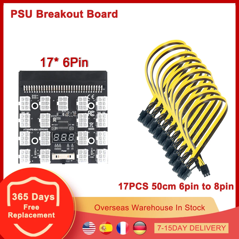 Power Supply Breakout Board Adapter Server Power Converter Board 64Pin to 6Pin for HP 1200W 750W PSU BTC ETH Mining Miner
Power Supply Breakout Board Adapter Server Power Converter Board 64Pin to 6Pin for HP 1200W 750W PSU BTC ETH Mining Miner