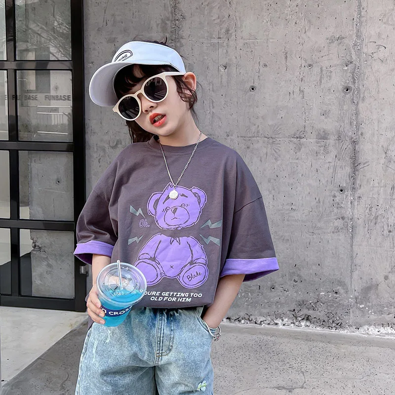 Girls' short sleeved T-shirt summer 2022 new big children's loose half sleeved T-shirt children's thin top summer wear 7-27
Girls' short sleeved T-shirt summer 2022 new big children's loose half sleeved T-shirt children's thin top summer wear 7-27