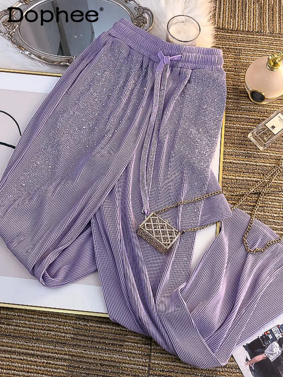 Hot Drilling Candy-Color Wide-Leg Pants Women 2022 New Fall Winter Clothes Drape Elastic Waist Slimming Straight Casual Pantalon
Hot Drilling Candy-Color Wide-Leg Pants Women 2022 New Fall Winter Clothes Drape Elastic Waist Slimming Straight Casual Pantalon
