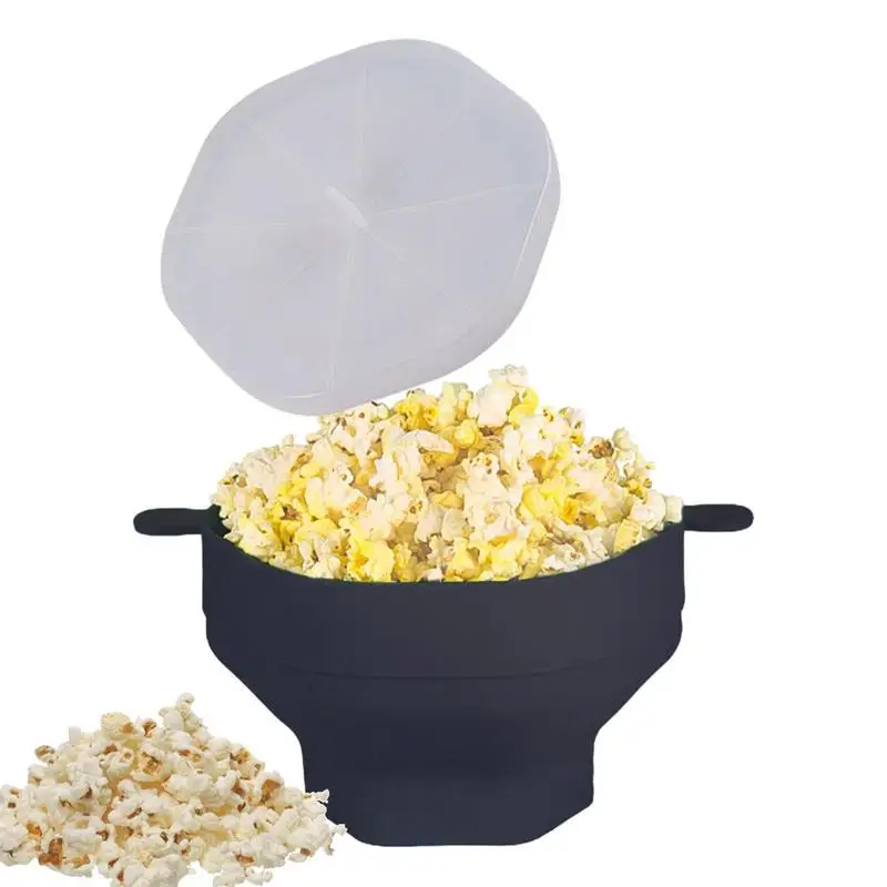 

Heating Bowl Dish Pans For Parties Popcorn Food Pot & Lid Household Silicone Kitchen Bowl Microwave With Expandable Movie Night