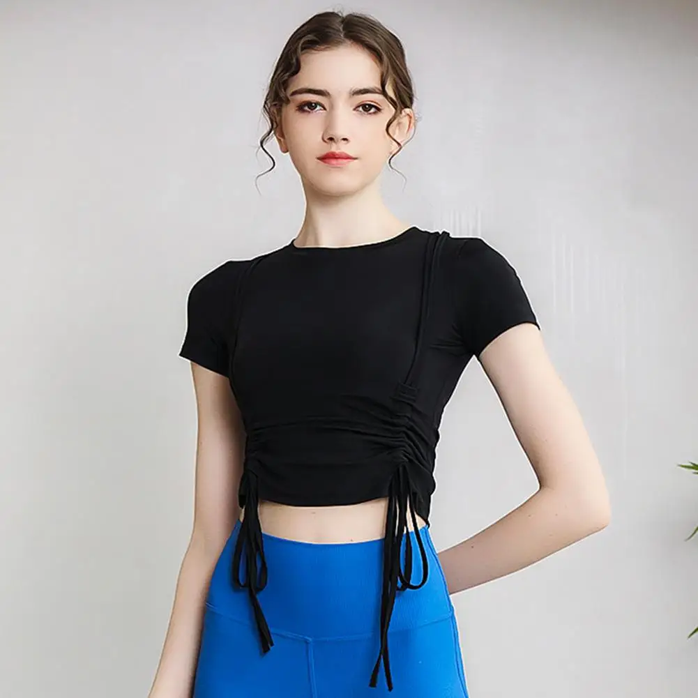 Comfortable Fitness Round Neck Pleated Summer T-shirt Female Garment
Comfortable Fitness Round Neck Pleated Summer T-shirt Female Garment