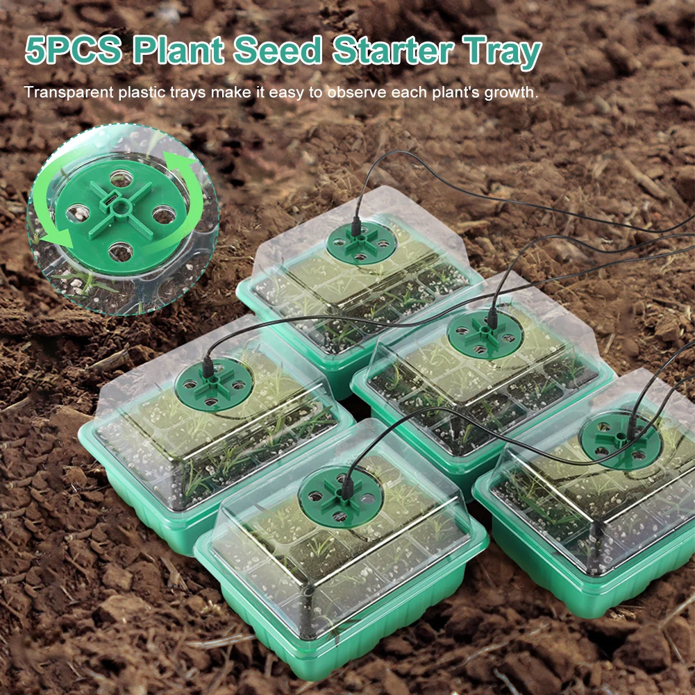 5PCS Plant Seed Starter Trays with Grow Lights Adjustable Humidity Indoor Gardening Plant Germination Trays 60 Cells Grow Box
5PCS Plant Seed Starter Trays with Grow Lights Adjustable Humidity Indoor Gardening Plant Germination Trays 60 Cells Grow Box