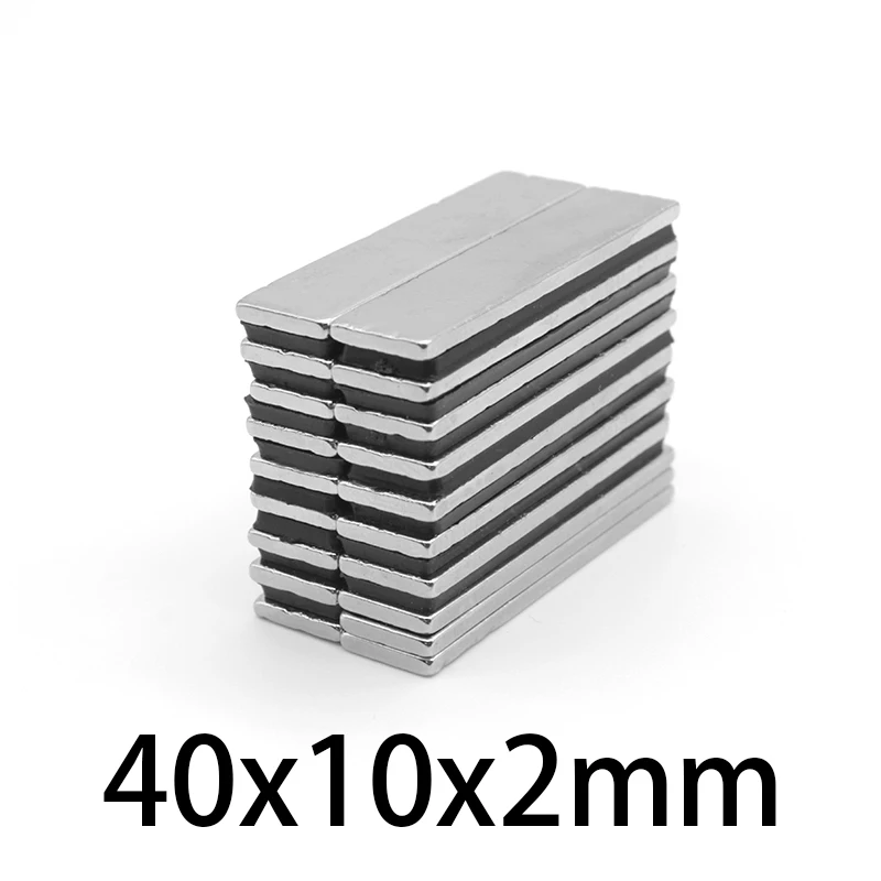 

2/5/10/20/30/50PCS 40x10x2mm Block Rare Earth Neodymium Magnet N35 Rectangular Strong Powerful Magnets 40x10x2 40*10*2 mm
