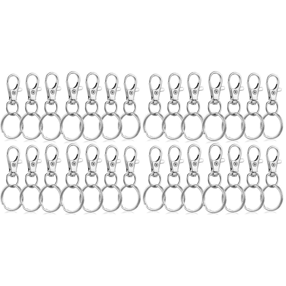 120 Sets Lightweight Sturdy Flexible Key Chain Clip Hooks and Rings Key Chain Snap Hooks with Round Rings
120 Sets Lightweight Sturdy Flexible Key Chain Clip Hooks and Rings Key Chain Snap Hooks with Round Rings