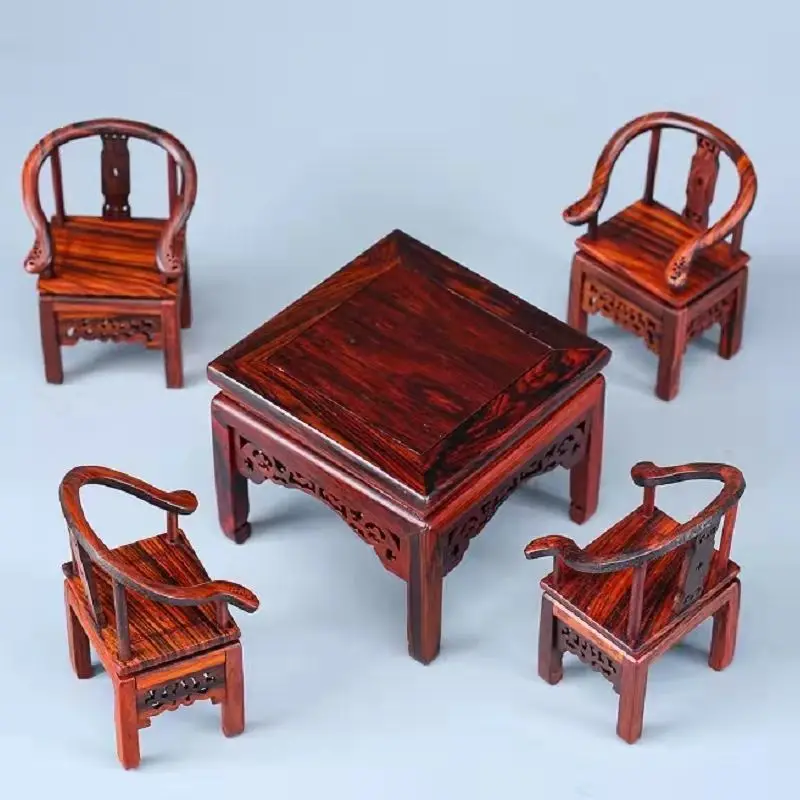 Rosewood Horseshoe Foot Old-Fashioned Square Table for Eight People FivePiece Set Nostalgic Antique Rosewood Miniature Furniture
Rosewood Horseshoe Foot Old-Fashioned Square Table for Eight People FivePiece Set Nostalgic Antique Rosewood Miniature Furniture