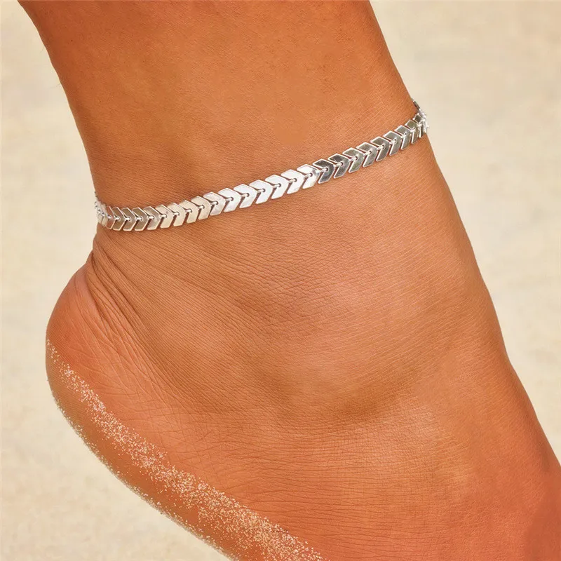 

KOTiK Bohemian Silver Color Arrow Anklet Bracelet for Women Female Anklets Summer Beach Barefoot Leg Chain Jewelry
