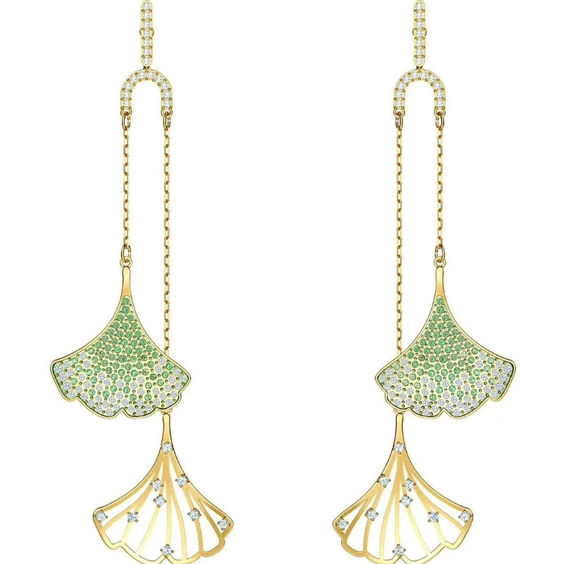 SWA high quality new perforated ginkgo leaf decoration ladies earrings best gift
SWA high quality new perforated ginkgo leaf decoration ladies earrings best gift