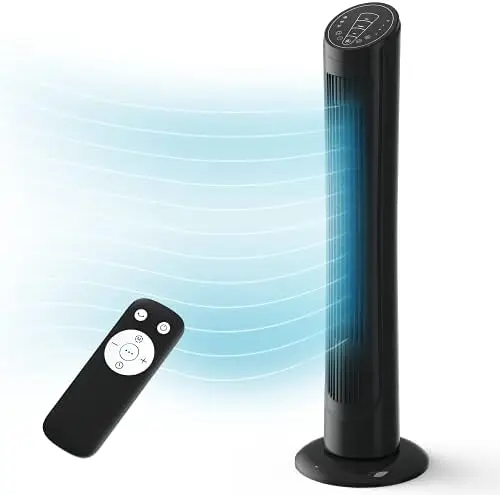 

Осциллирующий вентилятор с дистанционным управлением, напольный вентилятор, 70 °-Мощный Тихий охлаждающий вентилятор 45 Вт для спальни, 3 скорости, 4 режима