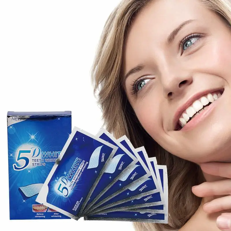 

Teeth Whitening Strips Kit 14PCs/set Non-Sensitive Tooth Whitener White Stickers Gel Remove Stain Dental Oral Hygiene Care