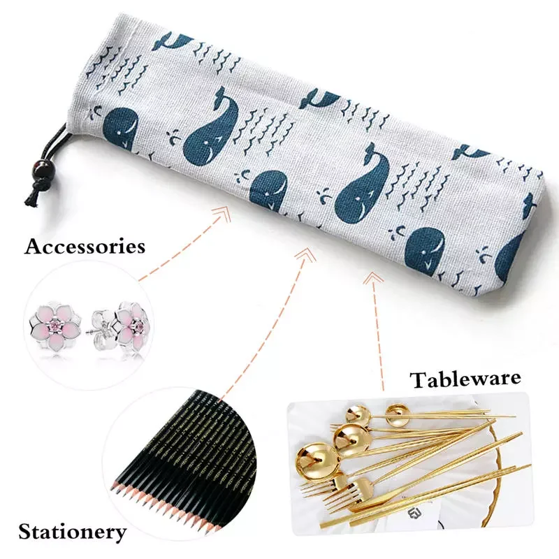 Japanese cutlery bag reusable travel drawstring bag kitchen cutlery fork, spoon, bamboo chopsticks, cleaning brush
Japanese cutlery bag reusable travel drawstring bag kitchen cutlery fork, spoon, bamboo chopsticks, cleaning brush