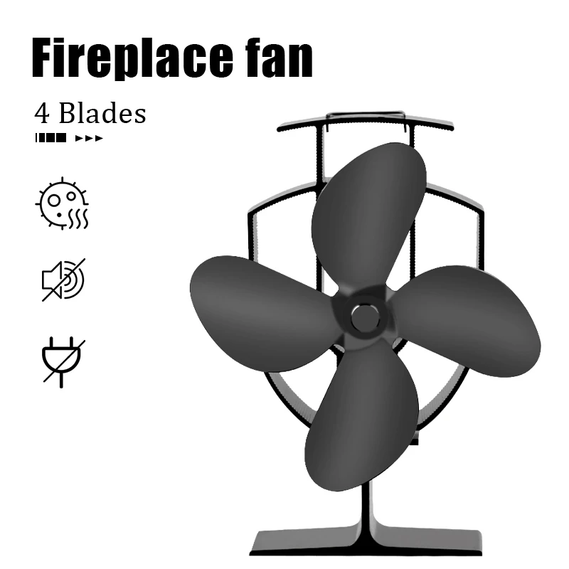 4 Blades Fireplace Fan Efficient Heat Distribution Fireplace Heat Powered Log Wood Burner Eco-fan Quiet Home Black Stove Fan
4 Blades Fireplace Fan Efficient Heat Distribution Fireplace Heat Powered Log Wood Burner Eco-fan Quiet Home Black Stove Fan