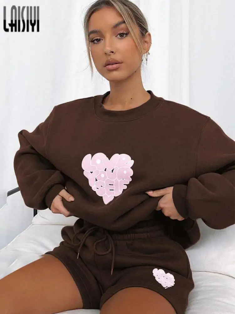 Velvet Sweatshirts Shorts Sets Women Suits Coffee Outfits Tracksuit Solid Round Neck Pullovers Letter Print Autumn Matching Set
Velvet Sweatshirts Shorts Sets Women Suits Coffee Outfits Tracksuit Solid Round Neck Pullovers Letter Print Autumn Matching Set