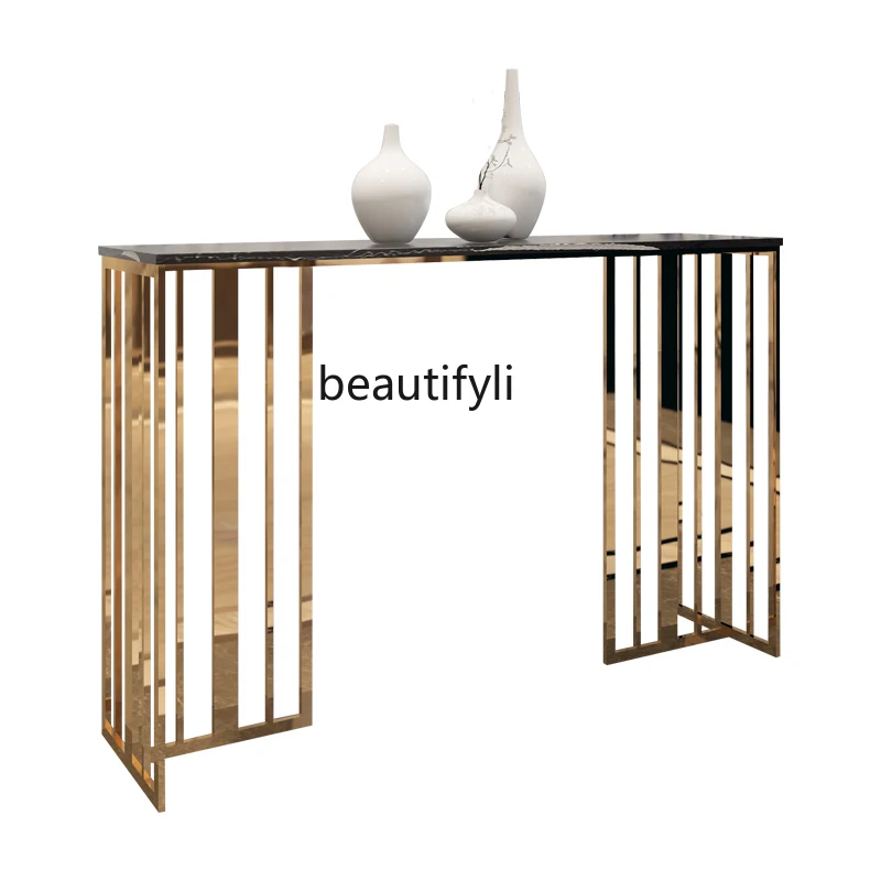 zqNordic Simple Modern Light Luxury Console Stainless Steel Marble Hallway Table Home Side View Table
zqNordic Simple Modern Light Luxury Console Stainless Steel Marble Hallway Table Home Side View Table