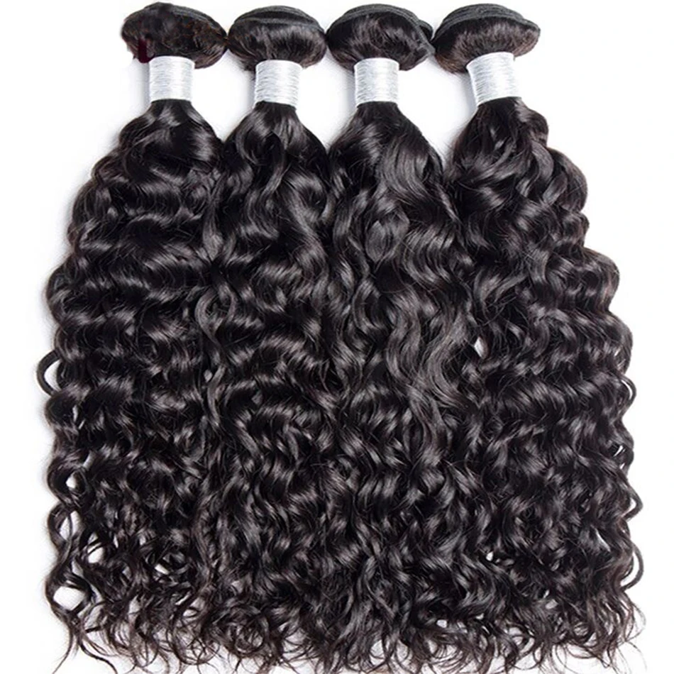 

12A Water Wave Bundle Deals 100% Unprocessed Malaysian Remy Human Hair Weave Extensions Wet and Wavy Hair Bundles cheveux humain