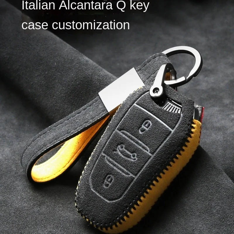 

Customized High-end Alcantara Suede Key Chains Key Case For Citroen C3XR C5 C4L C4 C6 C2 Car Accessories