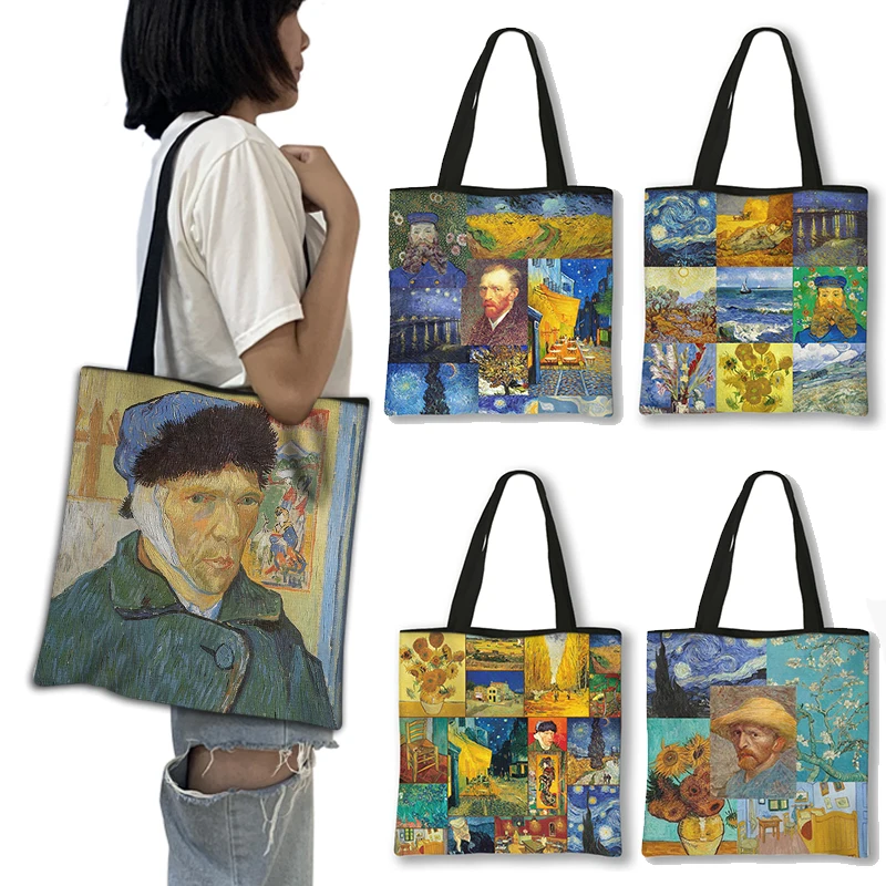 Van Gogh Art Oil Painting Shopping Bag Women Canvas Sunflower Shoulder Bags Casual For Travel Large-capacity Totes Bag Gift
Van Gogh Art Oil Painting Shopping Bag Women Canvas Sunflower Shoulder Bags Casual For Travel Large-capacity Totes Bag Gift