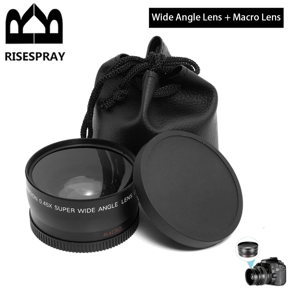 

0.45x 49mm 52mm 55mm Wide Angle Macro Lens Wide-Angle Camera Lens For Canon EOS Nikon For Sony Lens Accessories