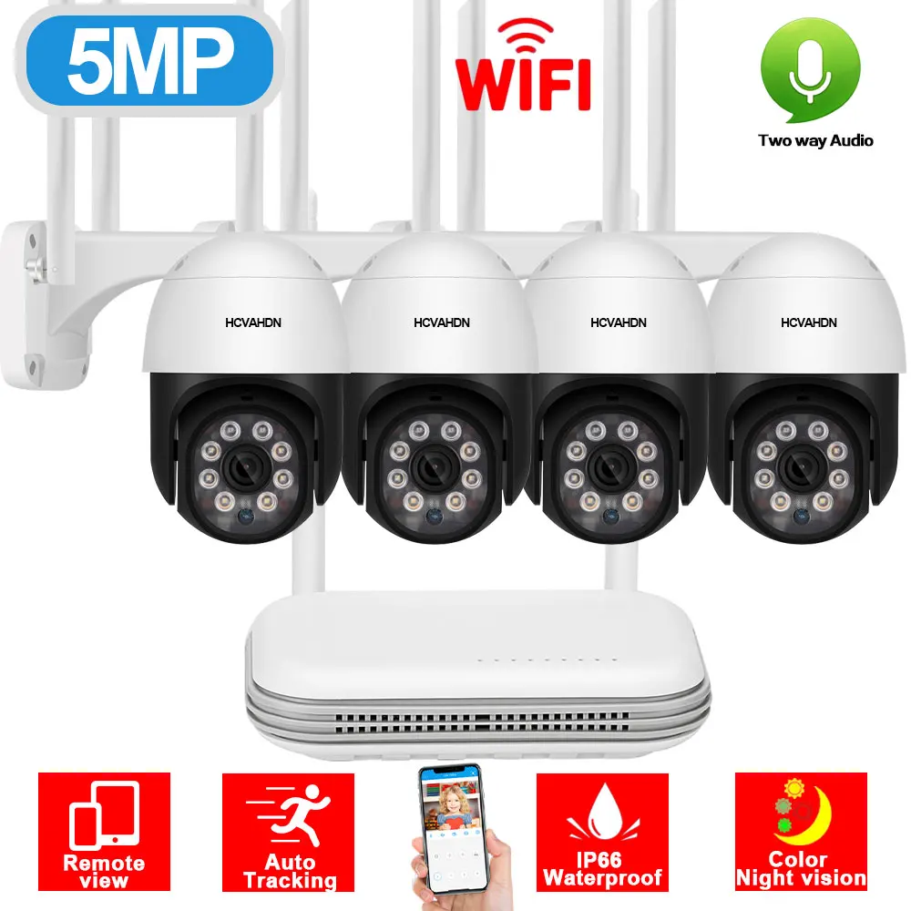 5MP Wifi Security Camera Surveillance Kit 4 Channel Wireless NVR Kit Outdoor Auto Tracking PTZ CCTV Camera Security System Set
5MP Wifi Security Camera Surveillance Kit 4 Channel Wireless NVR Kit Outdoor Auto Tracking PTZ CCTV Camera Security System Set
