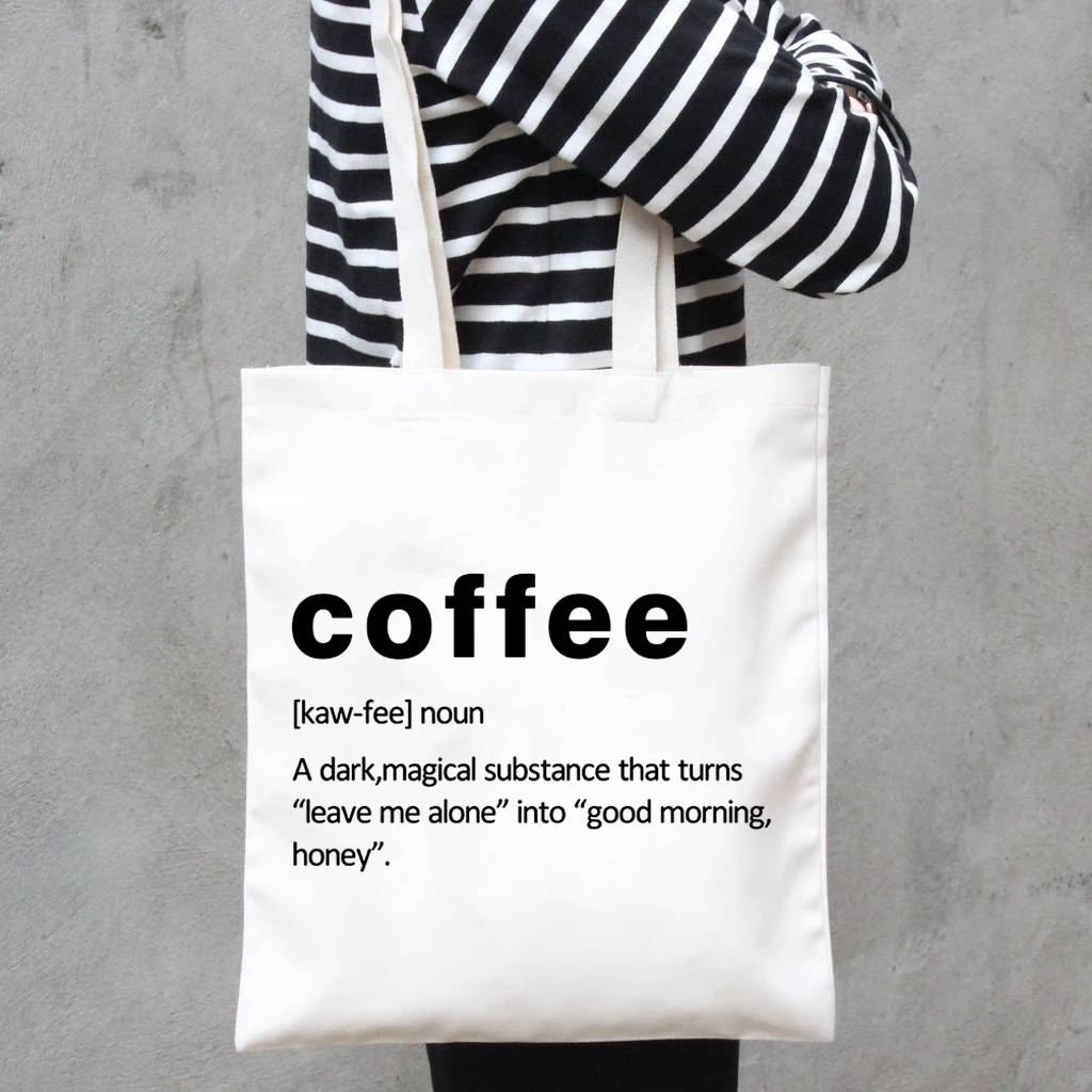 Coffee Definition Fashion Canvas Shopping Bag Women's Tote Bag Korea Original Cute Girl School Students Shoulder Bags Travel Bag
Coffee Definition Fashion Canvas Shopping Bag Women's Tote Bag Korea Original Cute Girl School Students Shoulder Bags Travel Bag