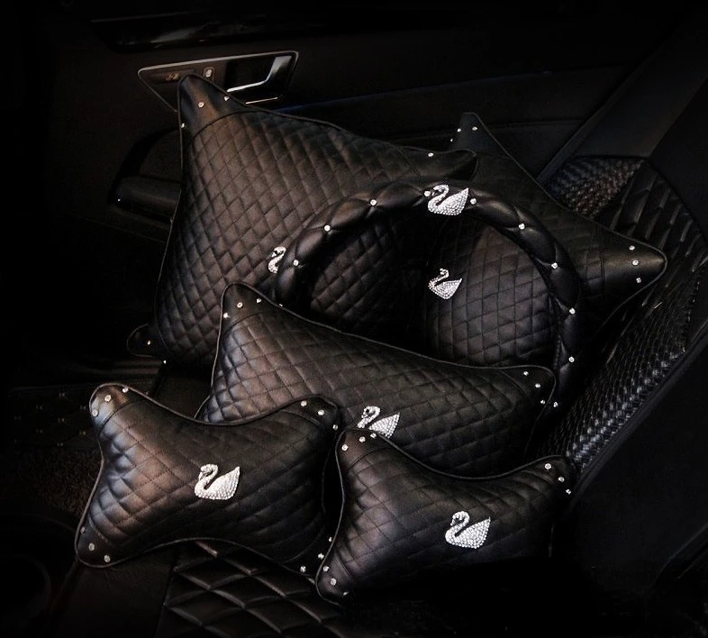 Universal PU Leather Car Steering Wheel Cover Bling Rhinestone Crystal Car Interior Trim with Crystal Swan Accessories Black
Universal PU Leather Car Steering Wheel Cover Bling Rhinestone Crystal Car Interior Trim with Crystal Swan Accessories Black