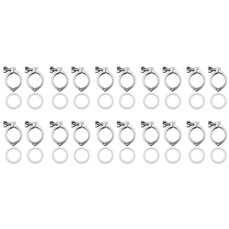 20Pcs Tri-Clamp Steel Single Pin Heavy Duty Tri Clamp With Wing Nut For Ferrule TC With 10 Pc Silicone Gasket
20Pcs Tri-Clamp Steel Single Pin Heavy Duty Tri Clamp With Wing Nut For Ferrule TC With 10 Pc Silicone Gasket