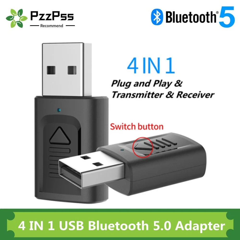 Аудио приемник PzzPss 4 в 1 USB Bluetooth 5 0 разъем AUX RCA 3 мм |