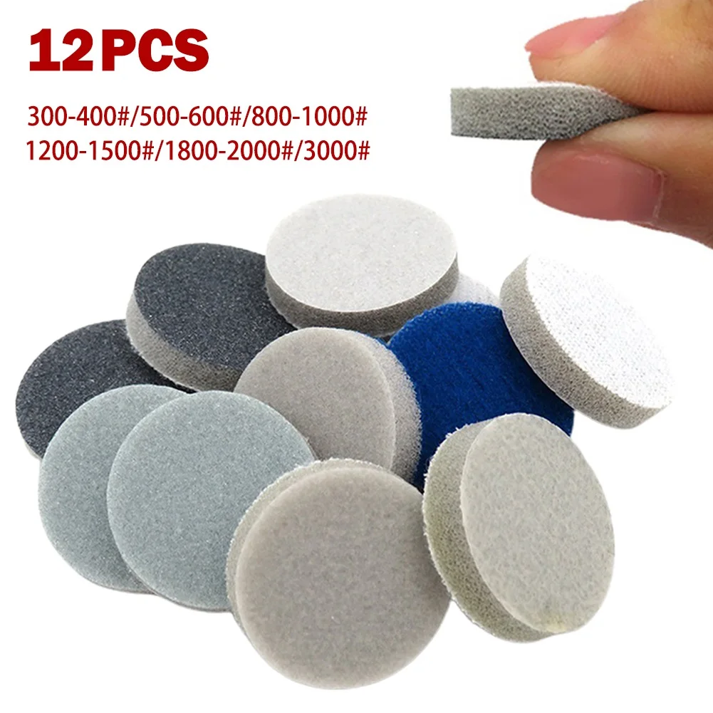 12pcs 25mm Sponge Hook And Loop Sanding Disc Sandpaper 300-3000 Grit For Jade Rust Removal Mobile Phone Polishing Curved
12pcs 25mm Sponge Hook And Loop Sanding Disc Sandpaper 300-3000 Grit For Jade Rust Removal Mobile Phone Polishing Curved