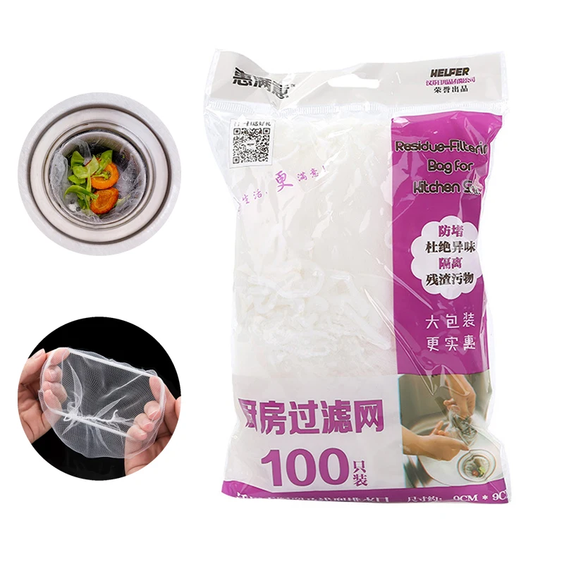 30-100Pcs Disposable Kitchen Sink Strainer Bag Shower Sink Hair Rubbish Storage Mesh Bag Sewer Water Filter for Home Restaurant
30-100Pcs Disposable Kitchen Sink Strainer Bag Shower Sink Hair Rubbish Storage Mesh Bag Sewer Water Filter for Home Restaurant