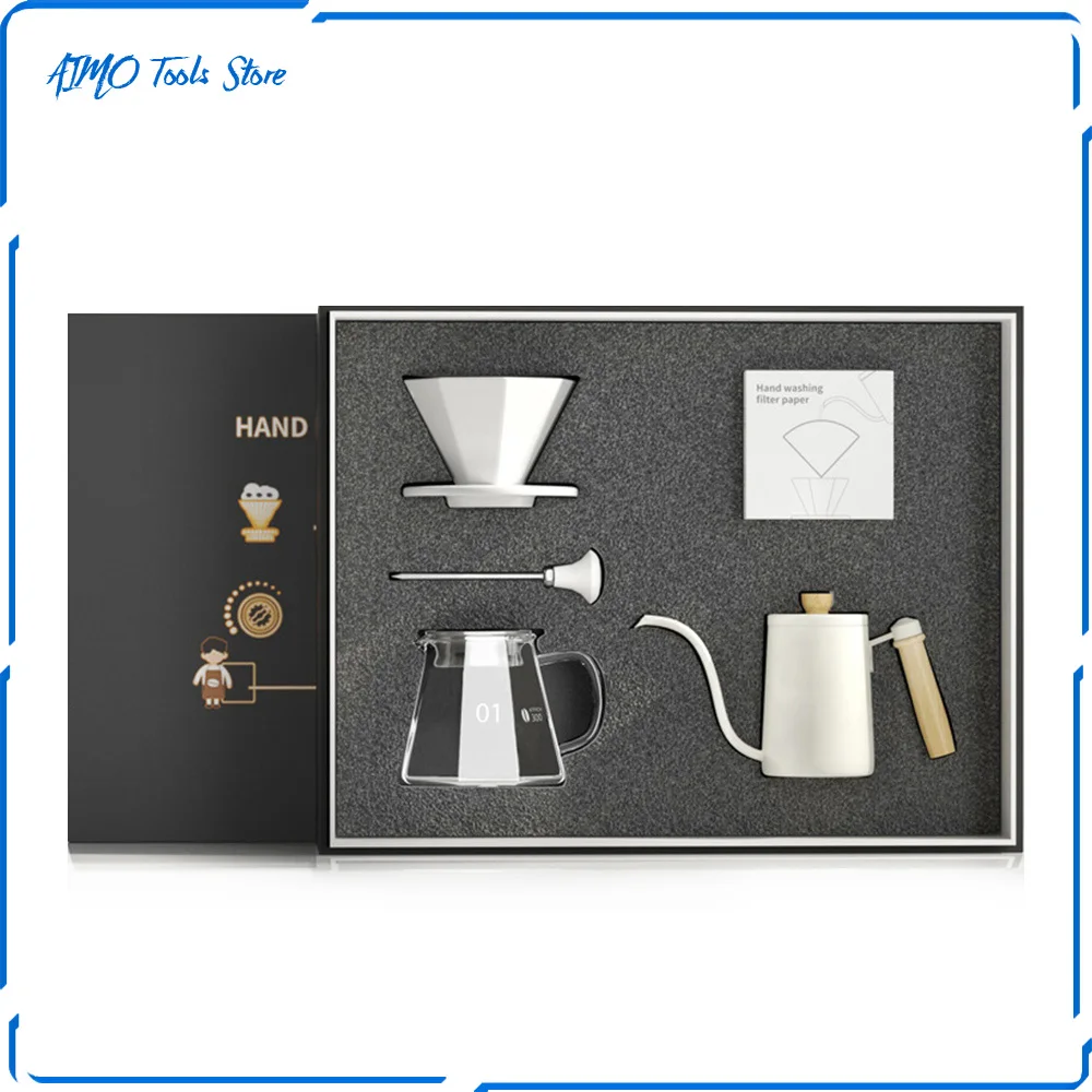 5pcs/set Hand-brewed coffee set Stainless steel coffee set gift box Ceramic coffee set High borosilicate glass sharing pot
5pcs/set Hand-brewed coffee set Stainless steel coffee set gift box Ceramic coffee set High borosilicate glass sharing pot