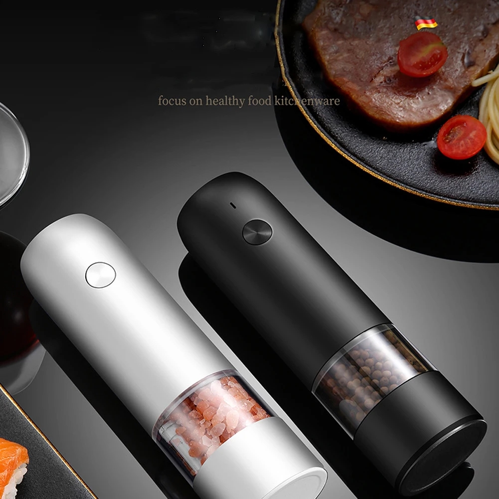 Электрическая мельница для специй, регулируемый шейкер для соли и кофе, перец, специй, USB 
Электрическая мельница для специй, регулируемый шейкер для соли и кофе, перец, специй, USB