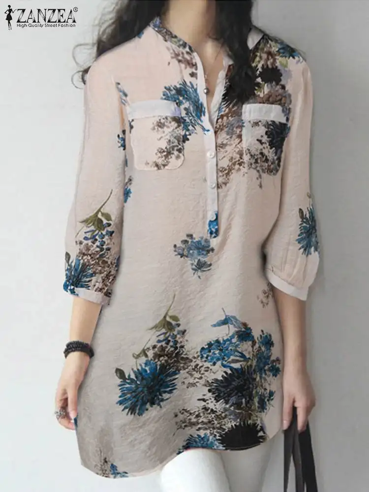 Women Summer Blouse 2023 ZANZEA Vintage Printed Floral Tops Casual 3/4 Sleeve Loose Blusas Chemise Loose Bohemian Holiday Shirt
Women Summer Blouse 2023 ZANZEA Vintage Printed Floral Tops Casual 3/4 Sleeve Loose Blusas Chemise Loose Bohemian Holiday Shirt