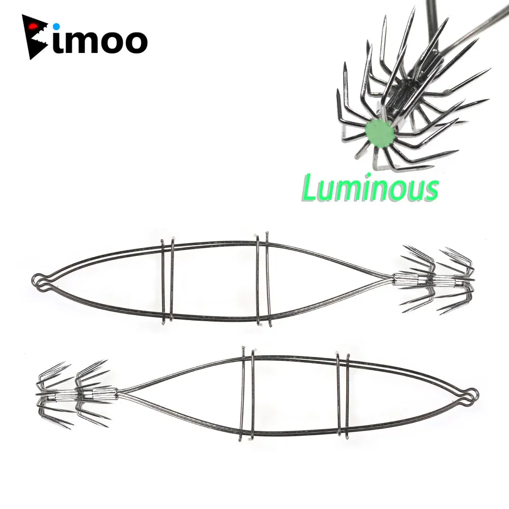 Bimoo 2pc 17cm Squid Octopus Fishing Stainless Steel Double Crown Bait Cage Rig Luminous Double Umbrella Jig Hook Fishing Tackle
Bimoo 2pc 17cm Squid Octopus Fishing Stainless Steel Double Crown Bait Cage Rig Luminous Double Umbrella Jig Hook Fishing Tackle