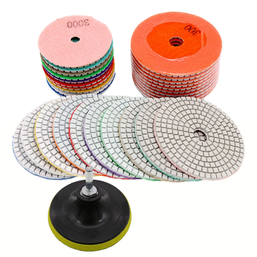10pcs M10 Diamond Polishing Pads Set Wet Dry Grinding For Granite Stone Concret 100mm 50#-6000# Polishing Tool Parts
10pcs M10 Diamond Polishing Pads Set Wet Dry Grinding For Granite Stone Concret 100mm 50#-6000# Polishing Tool Parts