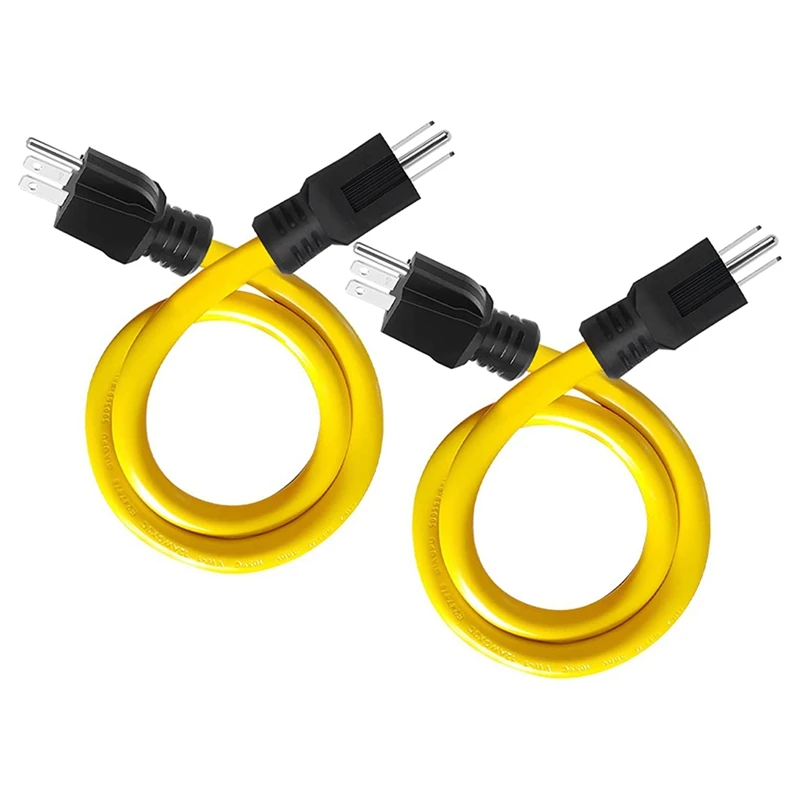 2Ft 3 Prong Plug To Plug Double Male Extension Cord,12AWG 125V NEMA 5-15P To 5-15P Cord Adapter, RV, For Transfer Switch
2Ft 3 Prong Plug To Plug Double Male Extension Cord,12AWG 125V NEMA 5-15P To 5-15P Cord Adapter, RV, For Transfer Switch