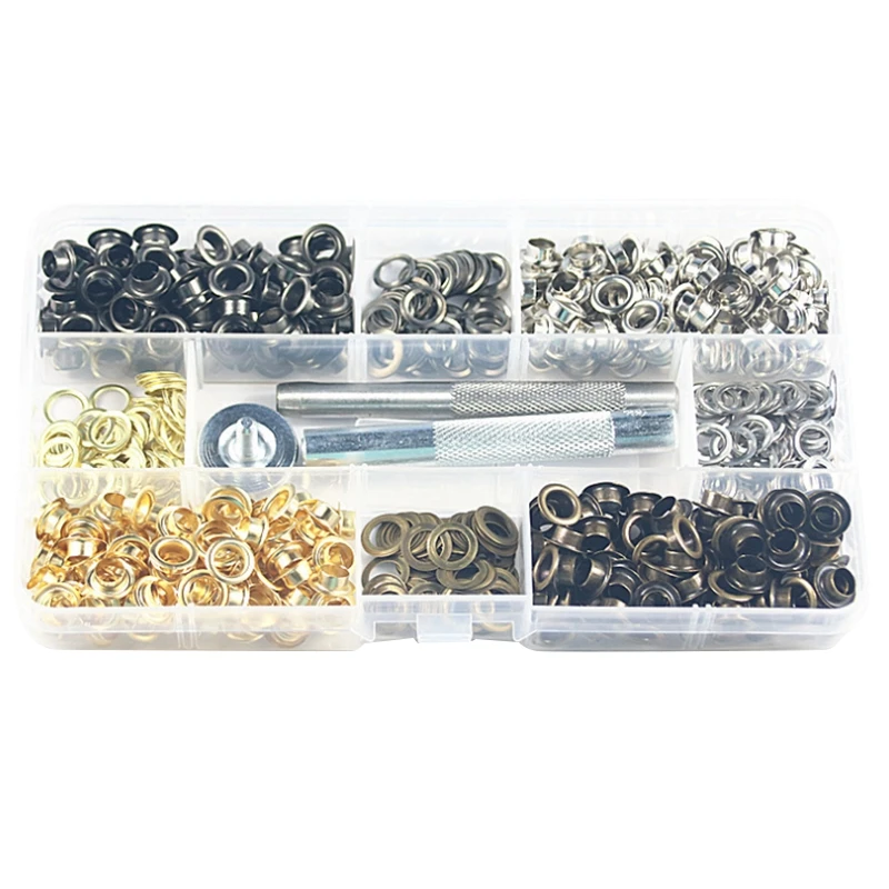 400Sets 6Mm Eyelet With Washer Leather Craft Repair Grommet Round Eye Rings For Shoes Bag Clothing Leather Belt Hat
400Sets 6Mm Eyelet With Washer Leather Craft Repair Grommet Round Eye Rings For Shoes Bag Clothing Leather Belt Hat