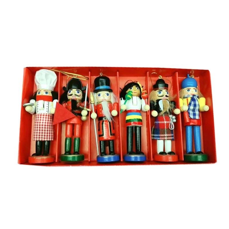 6 Pcs Christmas Wooden Nutcracker Doll Handcraft Soldier Miniature Figures Puppet Toy Home Decorations New Year Gift 40JA
6 Pcs Christmas Wooden Nutcracker Doll Handcraft Soldier Miniature Figures Puppet Toy Home Decorations New Year Gift 40JA