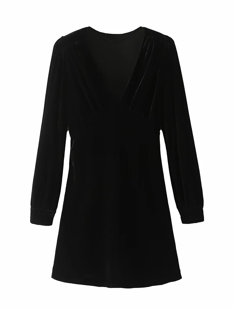 YENKYE New Women Black Velvet Dress Long Sleeve V Neck Elegant Female Autumn Winter Mini Dresses
YENKYE New Women Black Velvet Dress Long Sleeve V Neck Elegant Female Autumn Winter Mini Dresses