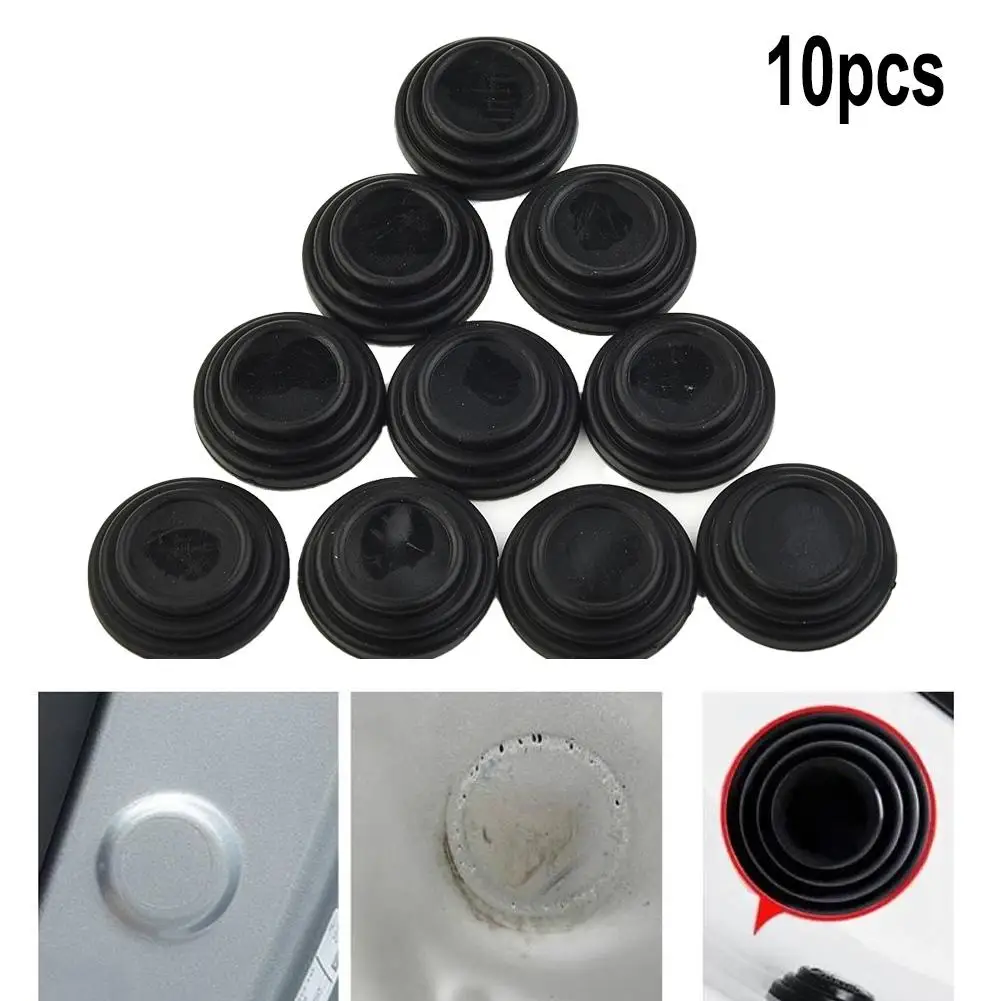 

10pcs/set Black Car Door Anti-Collision Pad Sound Insulation Silicone Pad And Shock-Absorbing Gasket Easy To Install