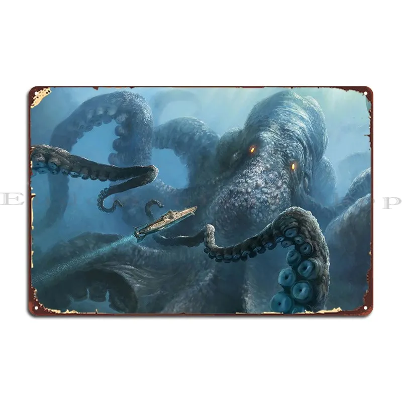 Гигантский кальмар, металлические знаки, Φ, гаражный знак, постер 
Гигантский кальмар, металлические знаки, Φ, гаражный знак, постер