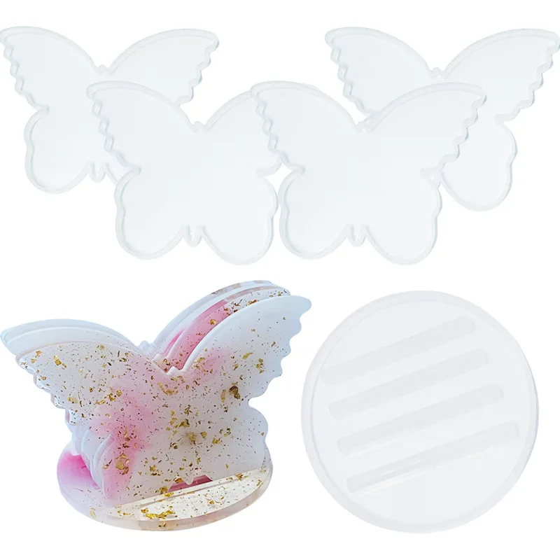 Lydia Plain Butterfly Coaster Set Silicone Blank Butterfly Round Holder Mold Shiny for Craft Rolling Coaster Mold Resin Frame
Lydia Plain Butterfly Coaster Set Silicone Blank Butterfly Round Holder Mold Shiny for Craft Rolling Coaster Mold Resin Frame