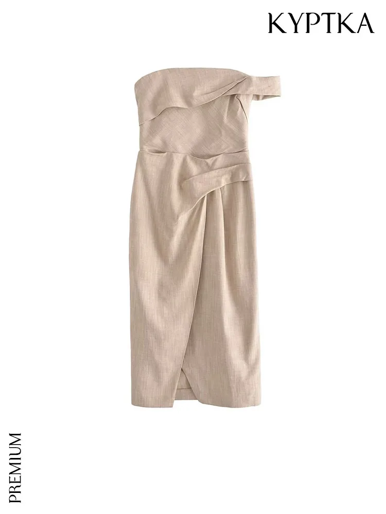 KYPTKA Women Fashion Asymmetric Draped Midi Dress Sexy One Shoulder Wide Straps Back Zipper Female Dresses Vestidos Mujer
KYPTKA Women Fashion Asymmetric Draped Midi Dress Sexy One Shoulder Wide Straps Back Zipper Female Dresses Vestidos Mujer