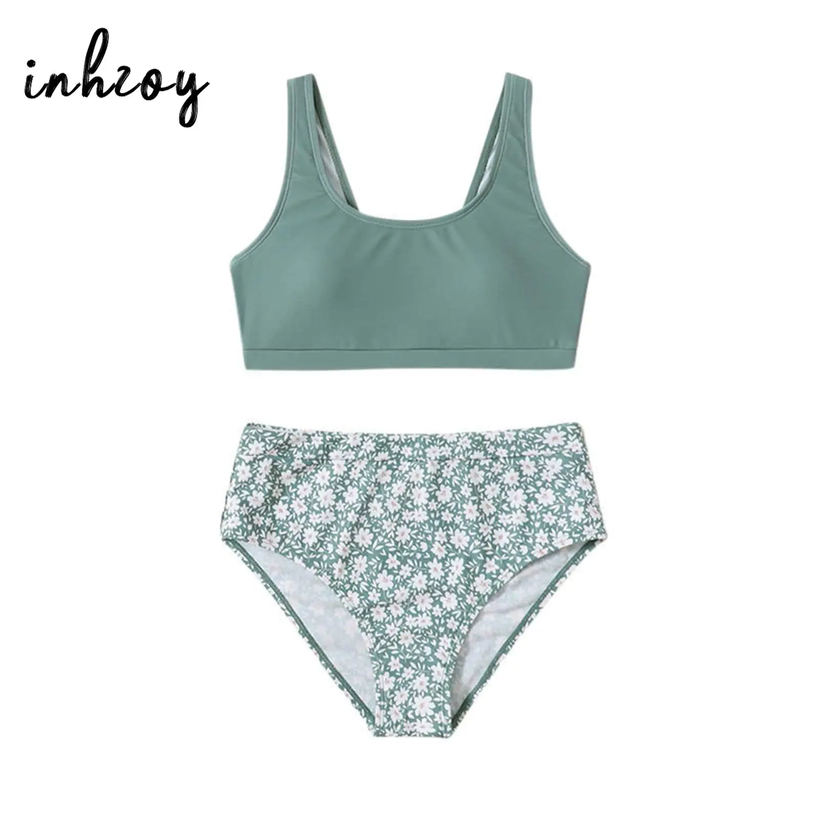 Big Girls Summer High Waist Bikini Swimsuit Set U Neck Sleeveless Chest Pads Bra Top Beach Pool Sunbathing Swimming Bathing Suit
Big Girls Summer High Waist Bikini Swimsuit Set U Neck Sleeveless Chest Pads Bra Top Beach Pool Sunbathing Swimming Bathing Suit