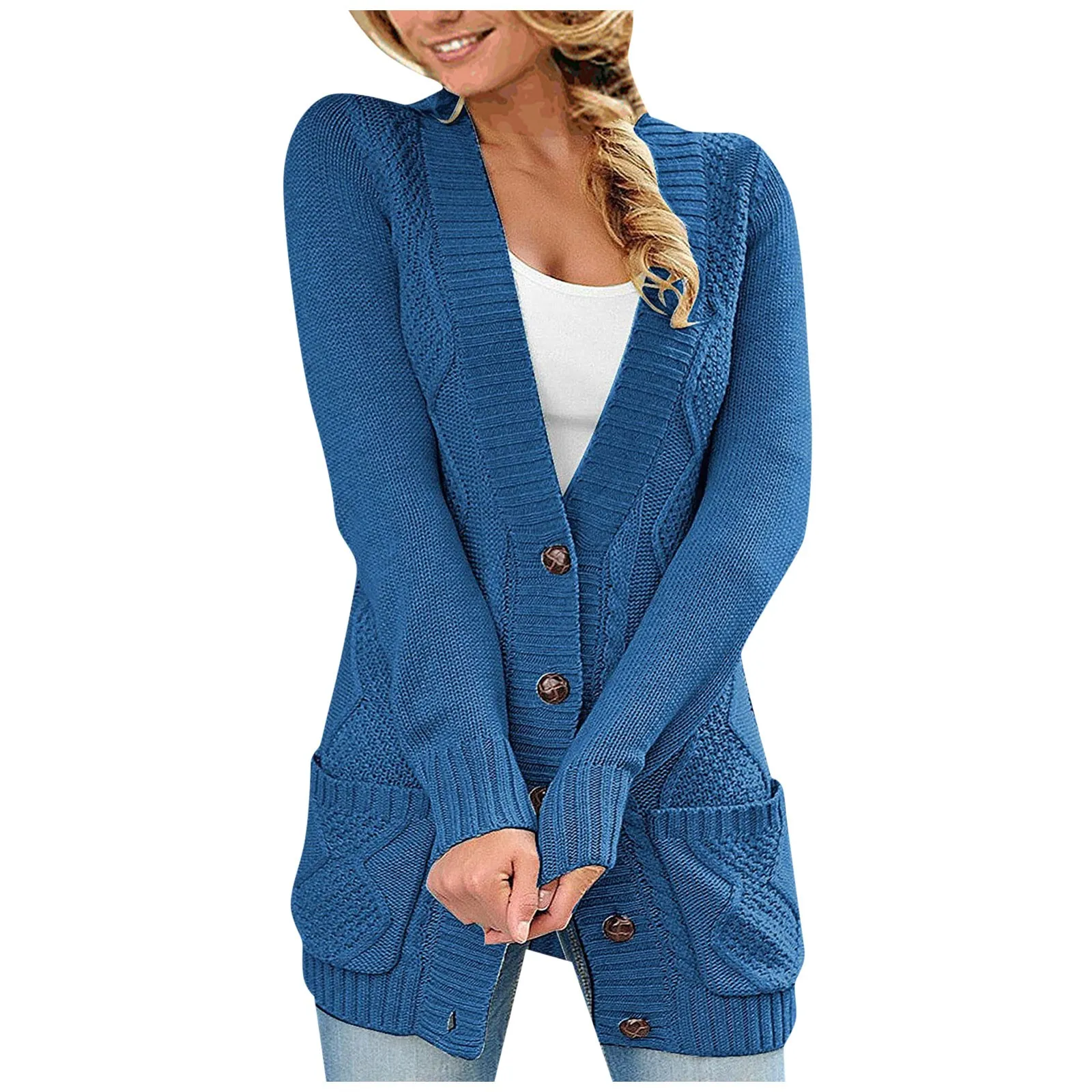 Women's fashion Button Cardigan Sweaters female Solid Colour Long Open Front Sweater Coat With Pockets knitwears sueters
Women's fashion Button Cardigan Sweaters female Solid Colour Long Open Front Sweater Coat With Pockets knitwears sueters