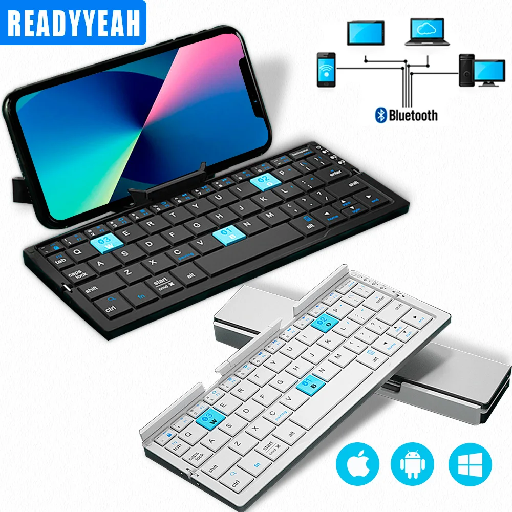 Портативная мини-клавиатура для IPad и IPhone Mac с держателем телефона ультратонкая