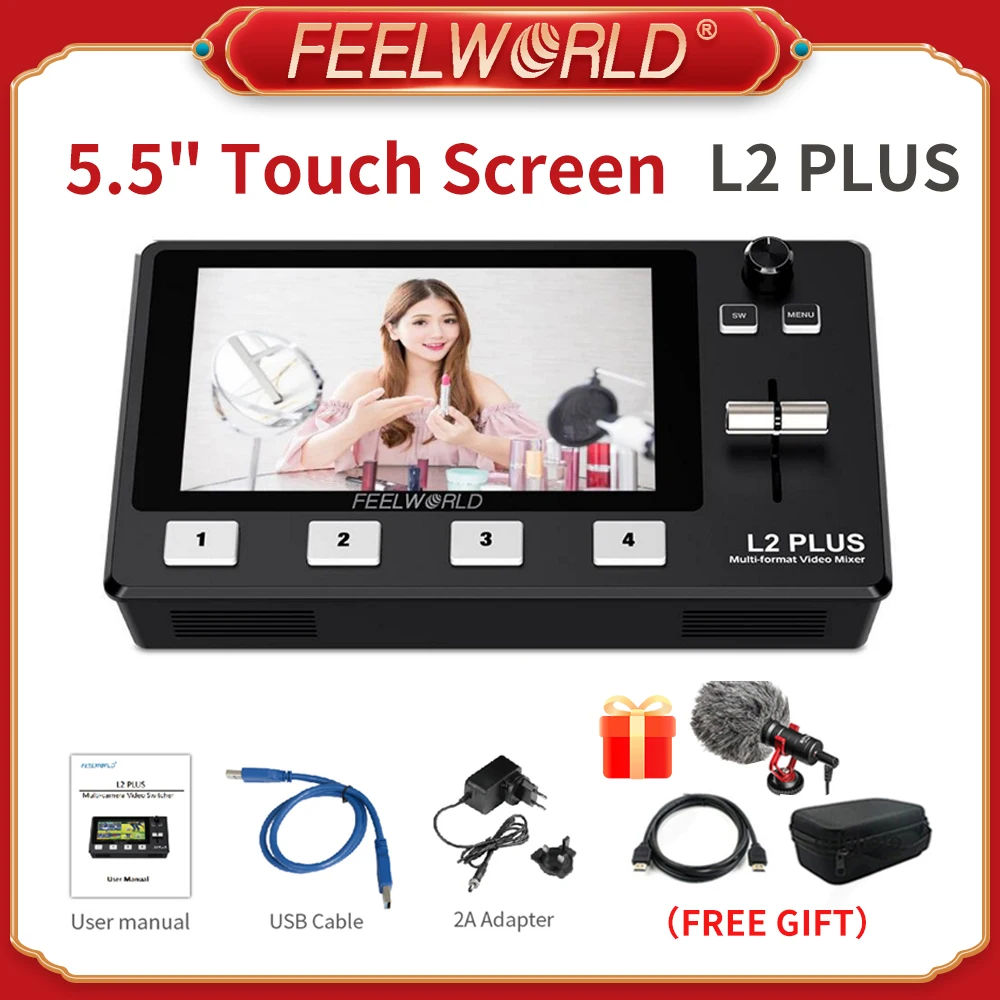 Переключатель Feelworld LIVEPRO L2 Plus для потоковой трансляции, 5,5 дюйма, Full HD, сенсорный экран, PTZ, управление камерой, 4-канальный переключатель управ...
Переключатель Feelworld LIVEPRO L2 Plus для потоковой трансляции, 5,5 дюйма, Full HD, сенсорный экран, PTZ, управление камерой, 4-канальный переключатель управ...