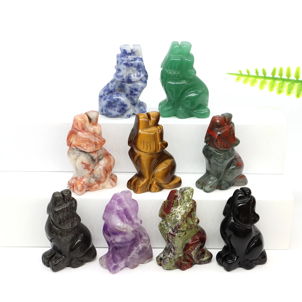 1.5" Wolf Statue Natural Stone Carved Crystal Reiki Healing Animal Figurines Gemstone Crafts Home Gem Decoration Gifts Wholesale
1.5" Wolf Statue Natural Stone Carved Crystal Reiki Healing Animal Figurines Gemstone Crafts Home Gem Decoration Gifts Wholesale