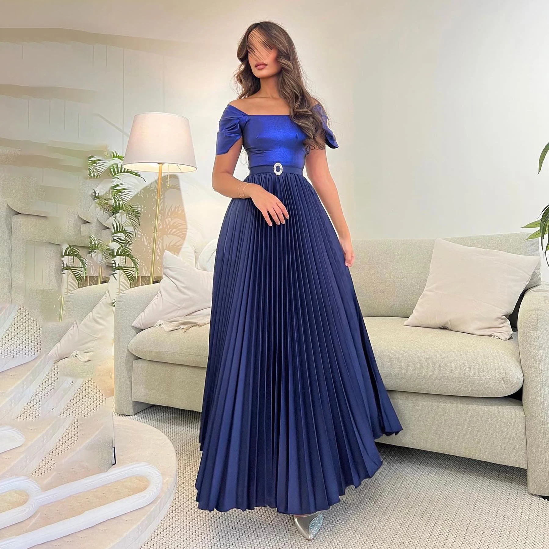 GIOIO Off Shoulder Luxury Formal Evening Dresses Pleat Short Sleeves فساتين سهرة Ankle Length Elegant Prom Gowns Party Women
GIOIO Off Shoulder Luxury Formal Evening Dresses Pleat Short Sleeves فساتين سهرة Ankle Length Elegant Prom Gowns Party Women